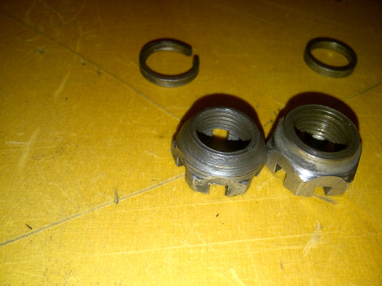 Front upright spacers and nuts
